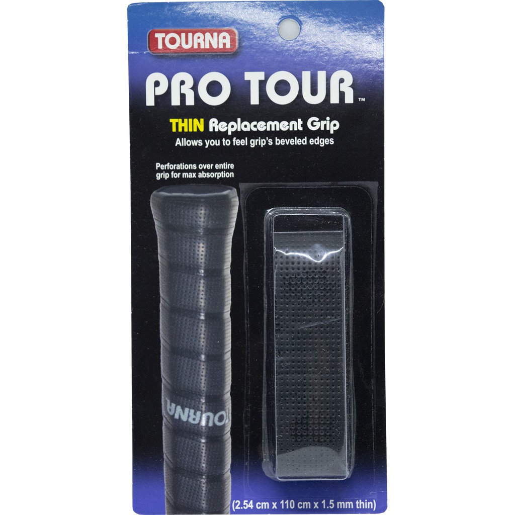 Tourna Pro Tour Grip 1.5 mm Tennis Racket Replacement Grip Black