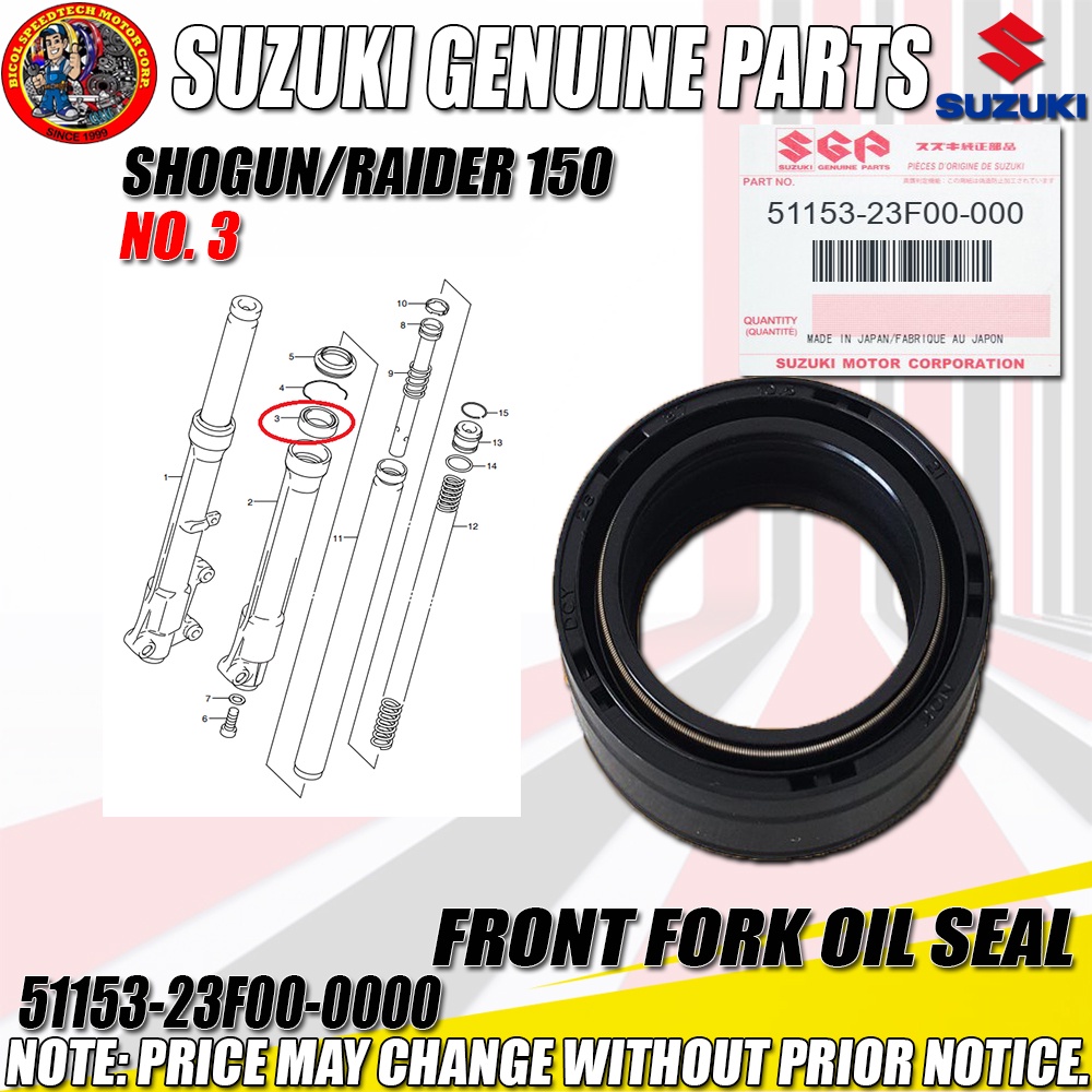 SHOGUN/RAIDER 150 FRONT FORK OIL SEAL (SGP) (Genuine 5115323F00000