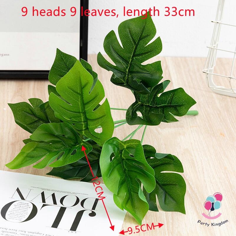 32PCS Artificial Leaves Fake Plants Green Fake Flowers Monstera Bouquet