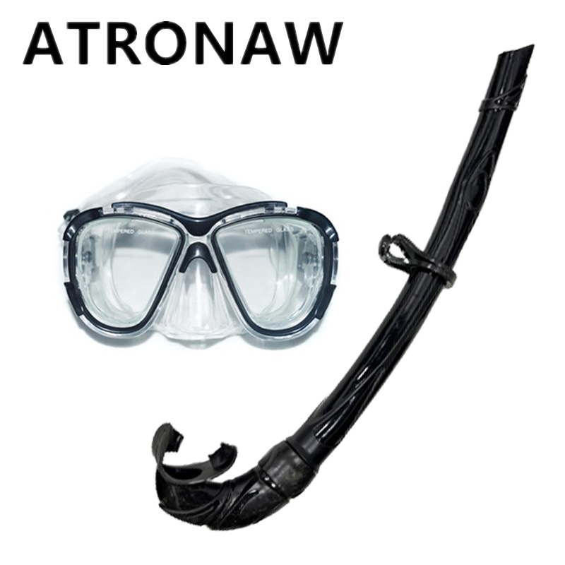 ATRONAW Diving Goggles Tempered Glass Mask Scuba Snorkeling Set