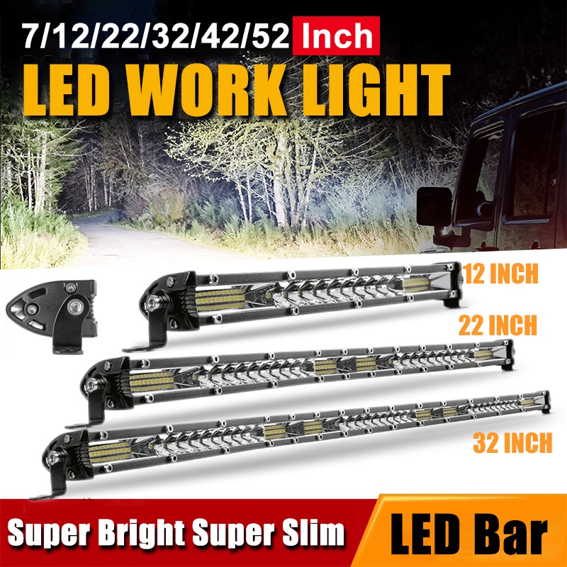 Led Work Light Bar Single Row LED Bar Off Road 12V 24V LED Light Bar