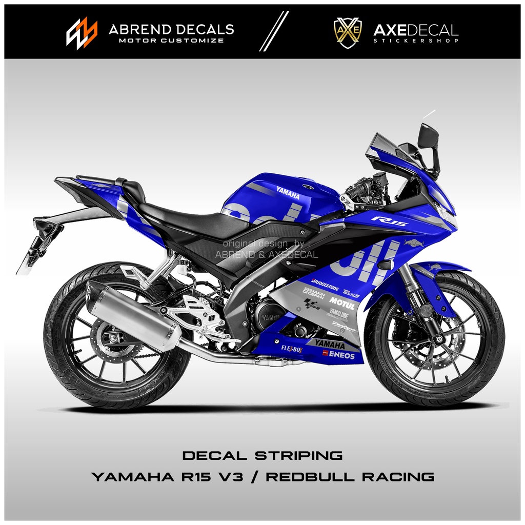 Striping YAMAHA R15 V3 REDBULL R15 V3 Motorcycle Sticker STOCK DECALS Shopee Philippines