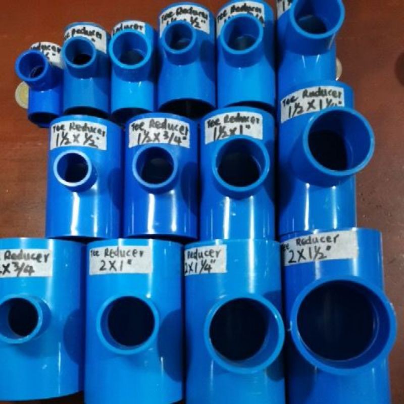 Pvc blue tee reducer 1/2 to 2inch size. 1/2 x3/4, 3/4x1,1/2x1,11/4x3/4