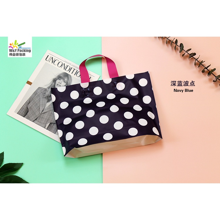 Clothing Tote Bags Unisex Shopping Plastic Scrub Polka Dot Packaging