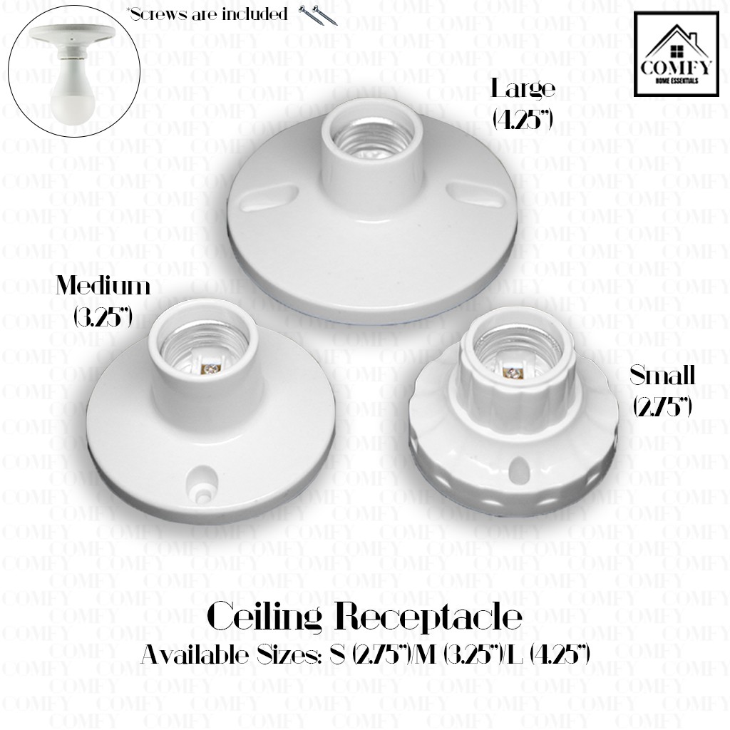 Golden Eagle E27 Ceiling Receptacle Light Bulb Socket Standard Sizes (2