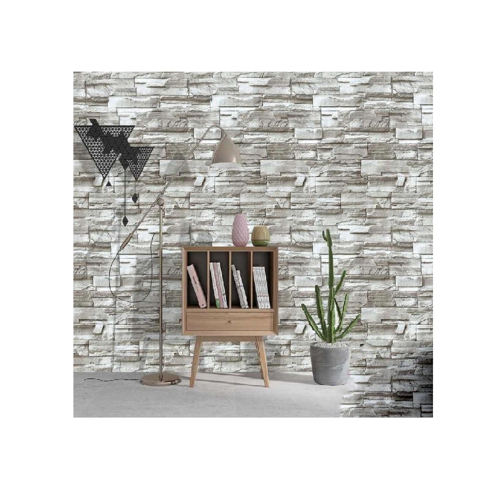 SK Wallpaper 10M*45CM PVC Self adhesive Waterproof Bricks Wall