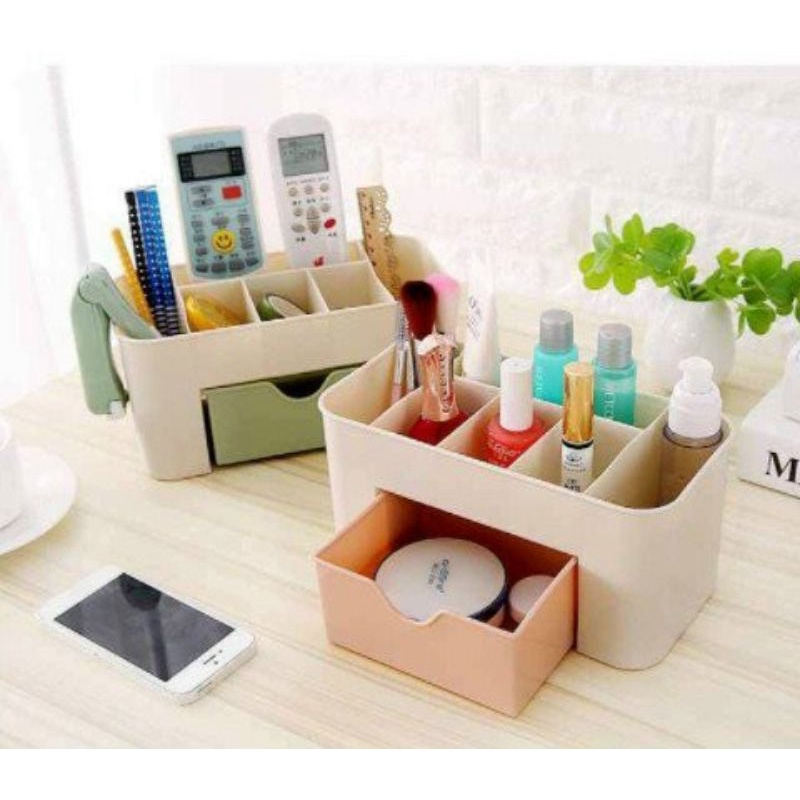 MINI MULTI-FUNCTIONAL PLASTIC SHELF WITH DRAWER FOR COSMETICS AND RULER ...