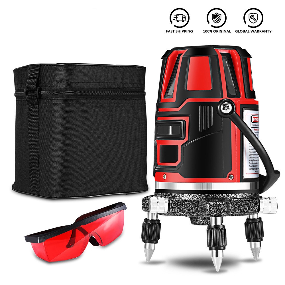 Red laser level 5 lines horizontal and vertical cross line Self ...