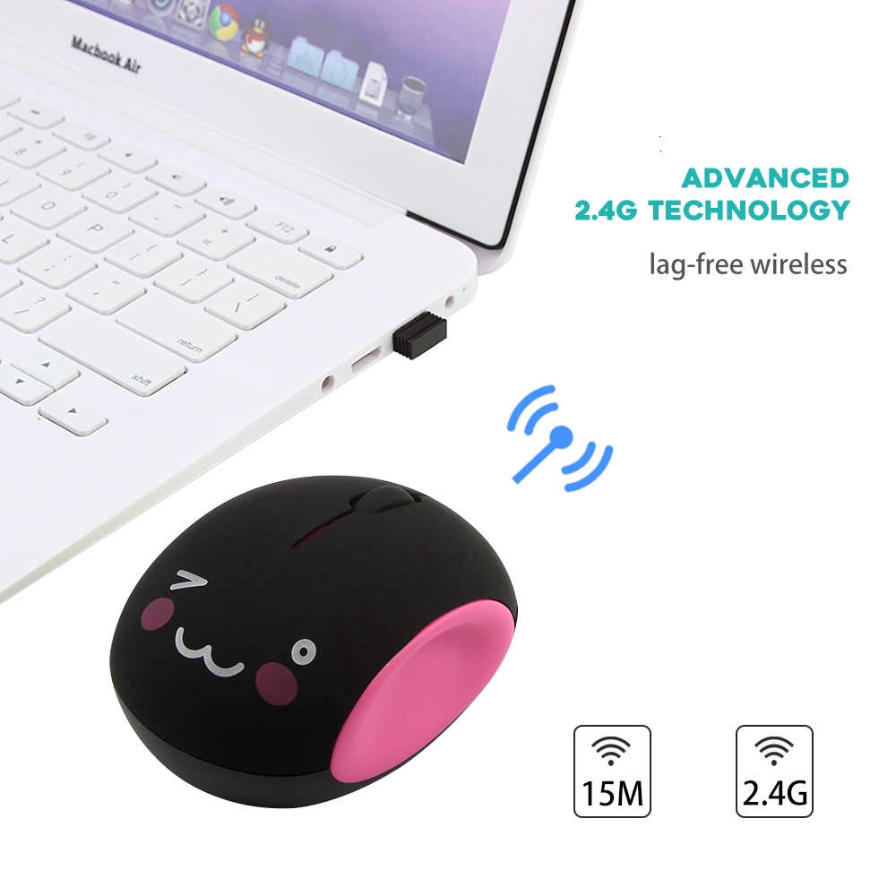 Mini Wireless Mouse Rechargeable USB Optical Cute Cartoon Computer ...