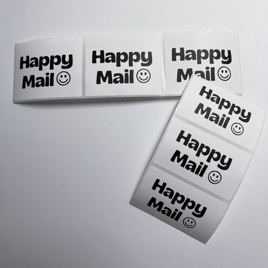HAPPY MAIL Customized Thermal Packaging Sticker Label (50 and 100 pcs ...