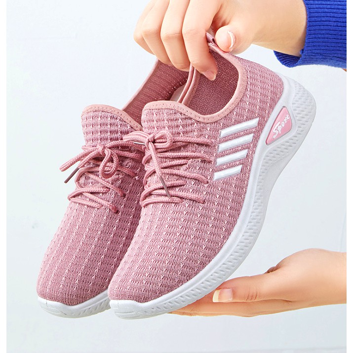 JEIKY Ladies Mesh Classic 3Stripes Design Love Sports Shoes Running ...