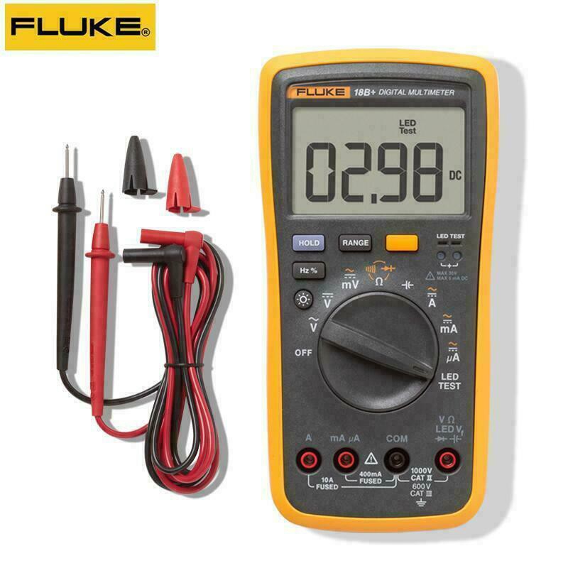 Fluke 18B+ Digital Range Multimeter DMM AC/DC/Diode/R/C Voltage Current ...