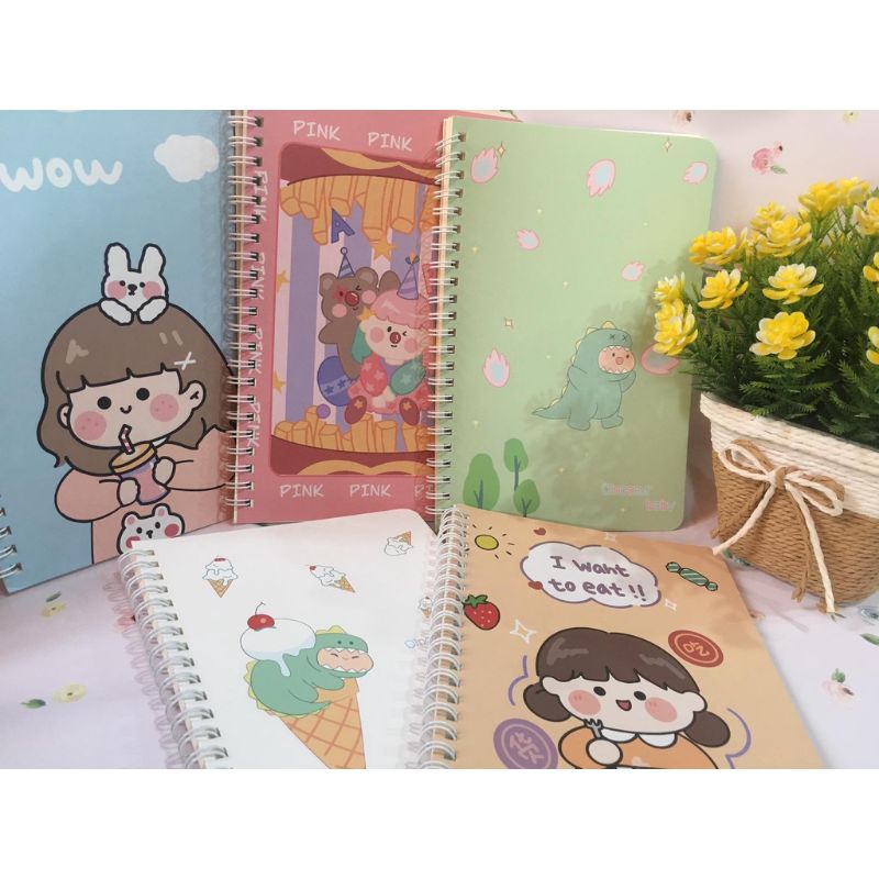 XO Korean A5 spring notebook 120 pages with cute and funny images ...