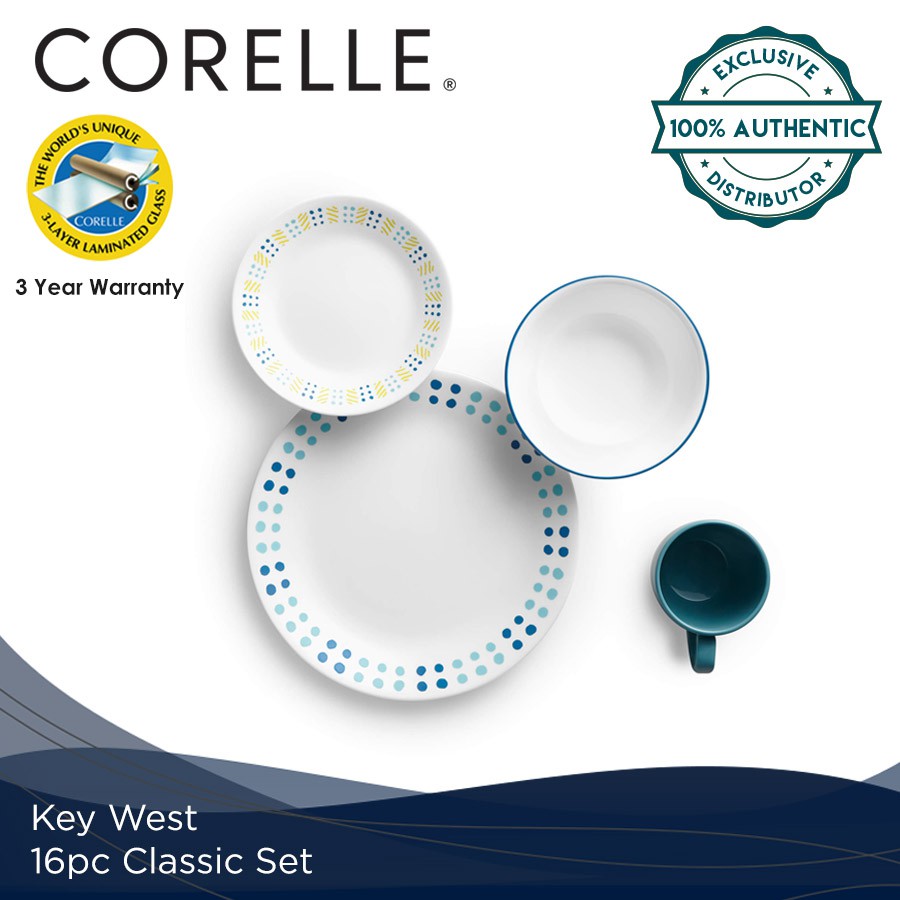Corelle 16 Piece Classic Set Key West | Shopee Philippines