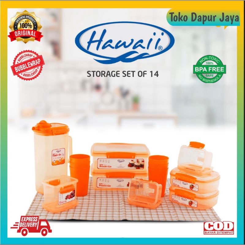 Hawaii Storage Set Of 14 Food Storage Set Multipurpose Container ...
