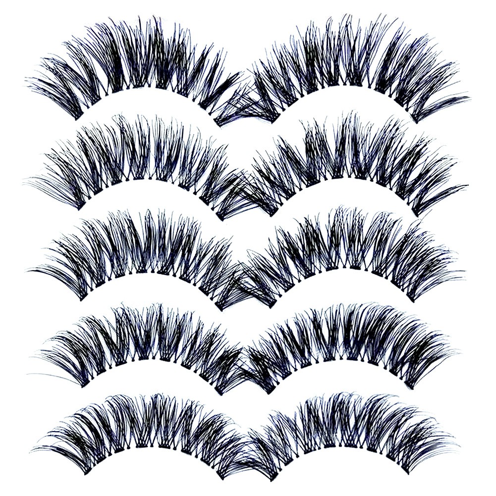 5 Pairs Makeup Natural Long Volume False Eyelashes Lashes | Shopee ...