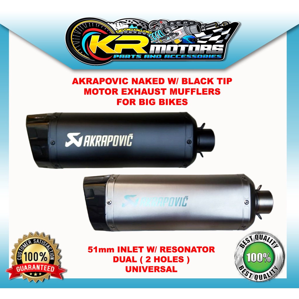 Akrapovic Naked W Black Tip Dual Hole Exhaust Muffler For Ninja Cbr R Rc Z