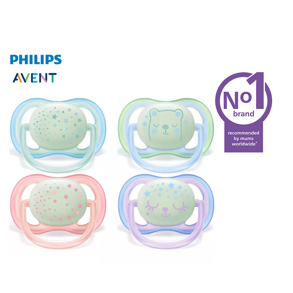 Philips AVENT 06m Glow in the Dark Ultra Air Night Time Pacifier, 2