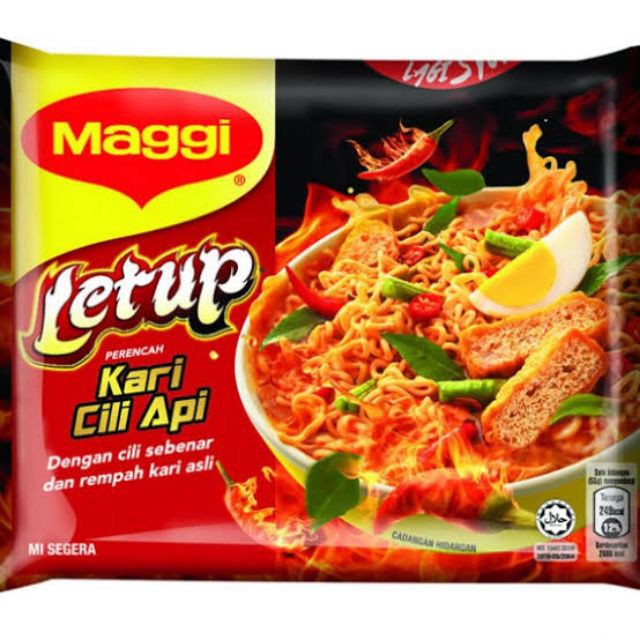Maggi Letup Kari Cili Api Spicy Instant Noodles Pack Shopee Philippines
