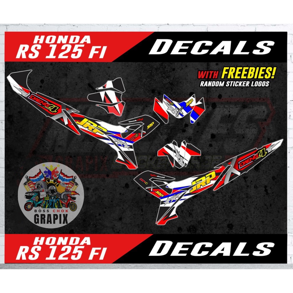 Honda RS125 FI Full Body Decals - Free Random Logo Stickers | Shopee ...