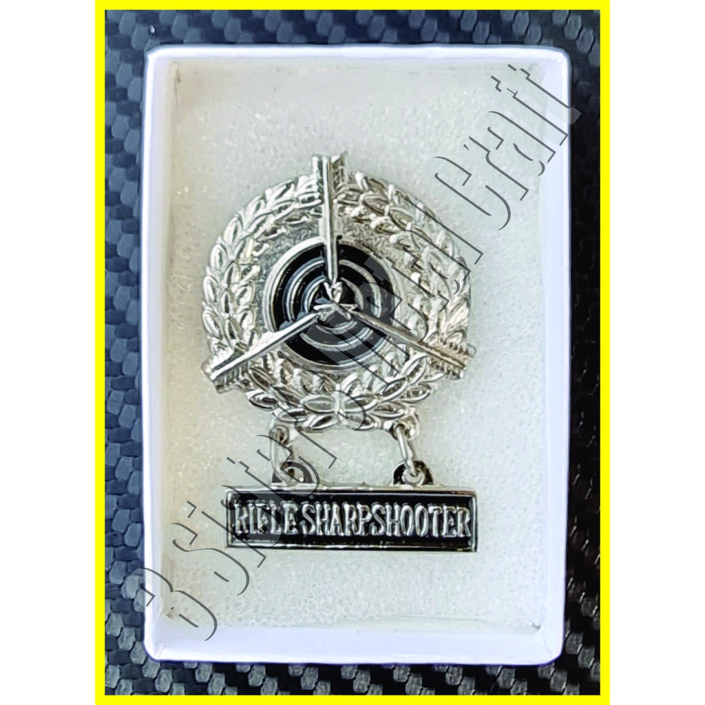 Rifle Sharpshooter Badge, silver plated with box | Shopee