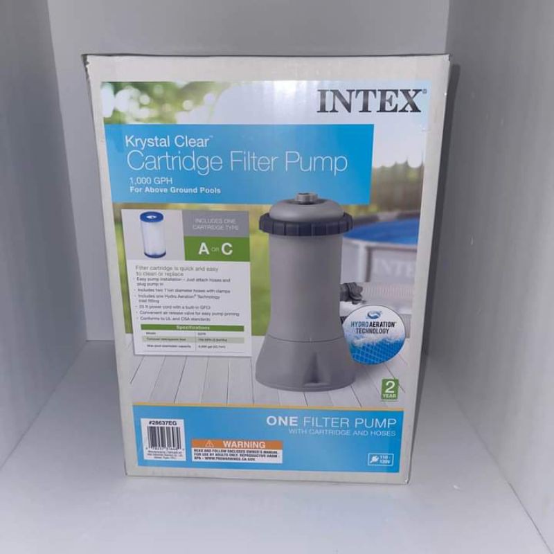 Intex 1000gph 638R 60hz Krystal Clear Filter Pump 1000 Gallon (PINAKA