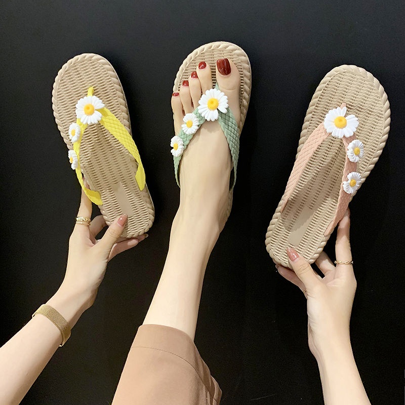 Flip-Flops Women】Flower Little Daisy Fashion Non-Slip Sandals