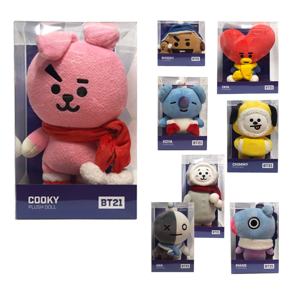 OFFICIAL BT21 CHRISTMAS PLUSH DOLL 25cm / AUTHENTIC BT21 STANDING PLUSH ...