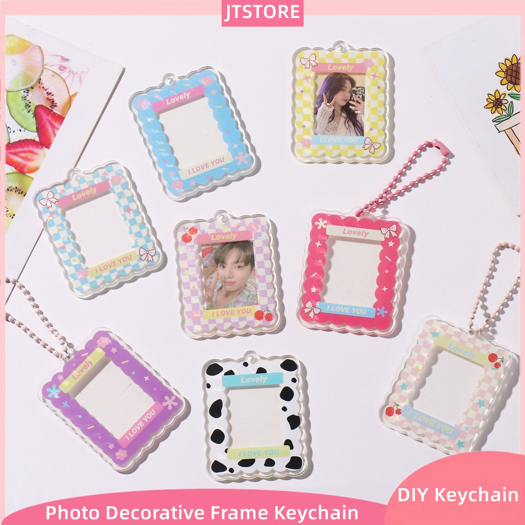 DIY Keychain Ins Cute Goo Frame Photo Small Card Decorative Frame ...