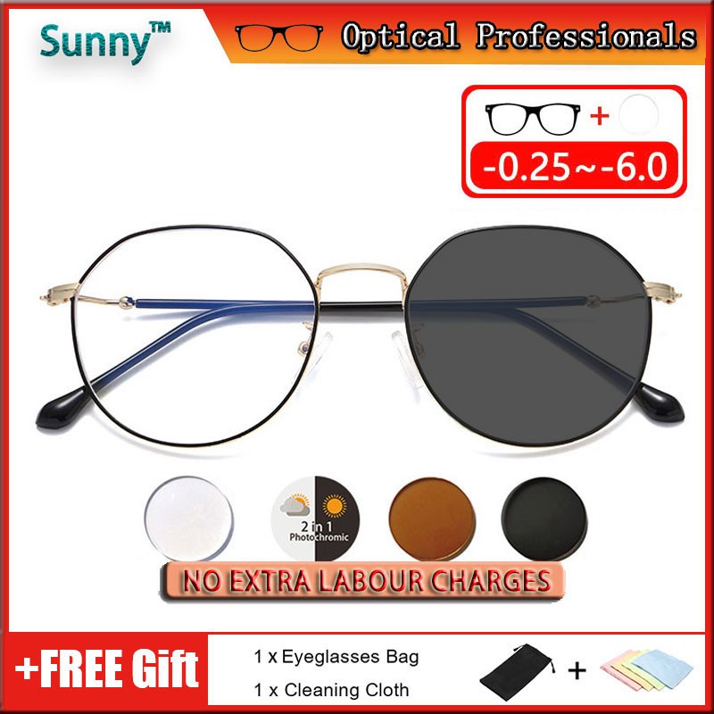 Prescription Lenses Korean Graded Glasses Myopic Reading Eyeglasses  Presbyopia Replaceable lens Round myopia Eyeglass Frames Customize glasses