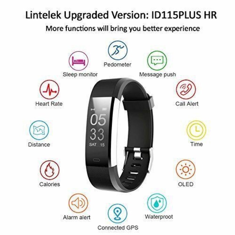 Lintelek fitness best sale tracker id115plus hr