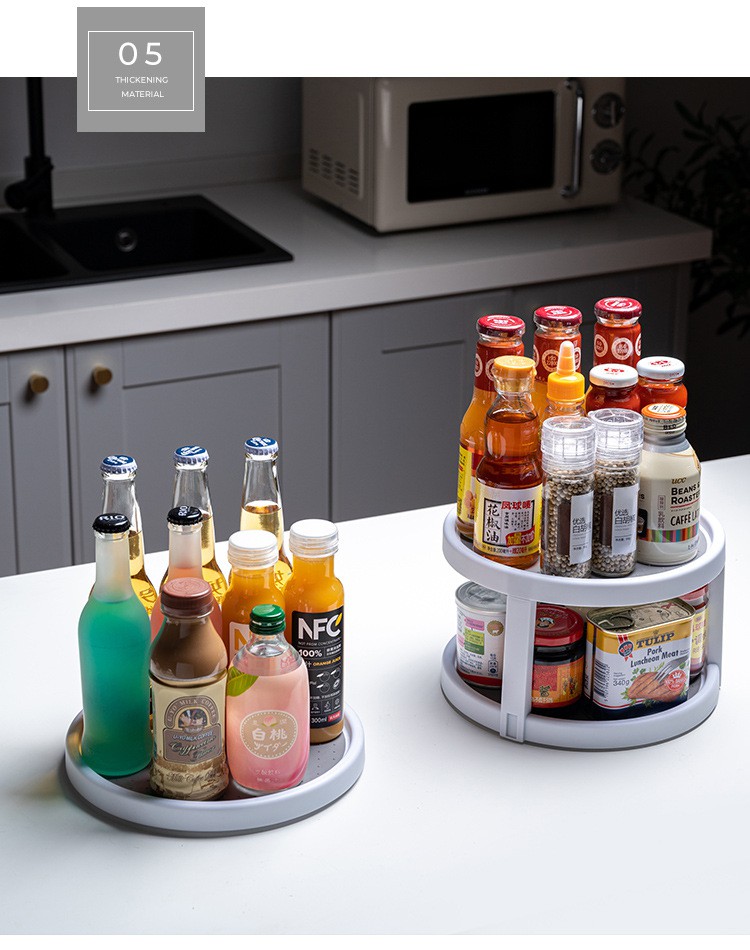 Rotary kitchen spice rack shelving 360 degree rotatable spice rack ...