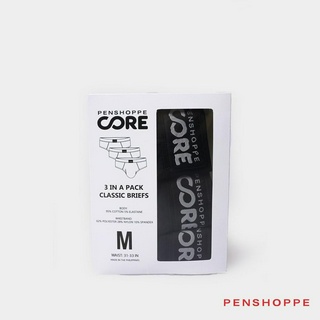 Penshoppe Core Classic Briefs For Men (Black/Charcoal/White)