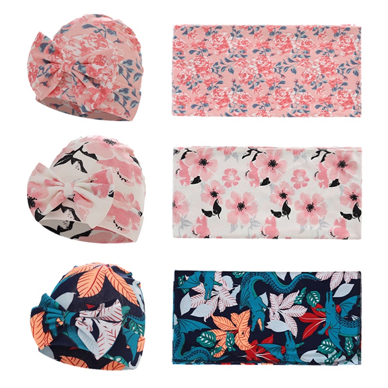 Newborn Baby Floral Wrapper + Hat Set Infant Swaddle Bath Towel Babies ...