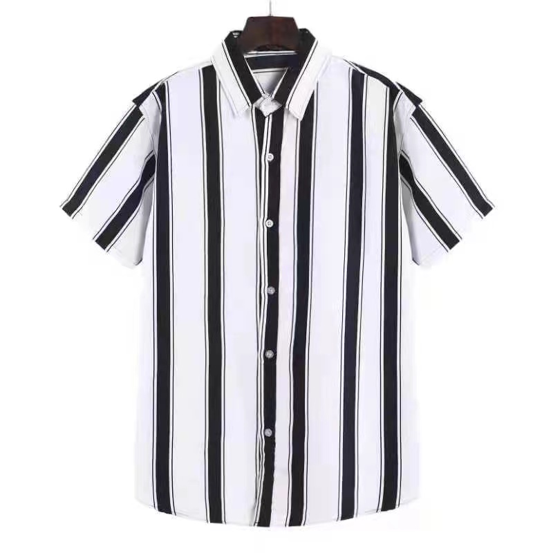 Mens Stripe Polo Print Short Sleeve Korean Style Shopee Philippines