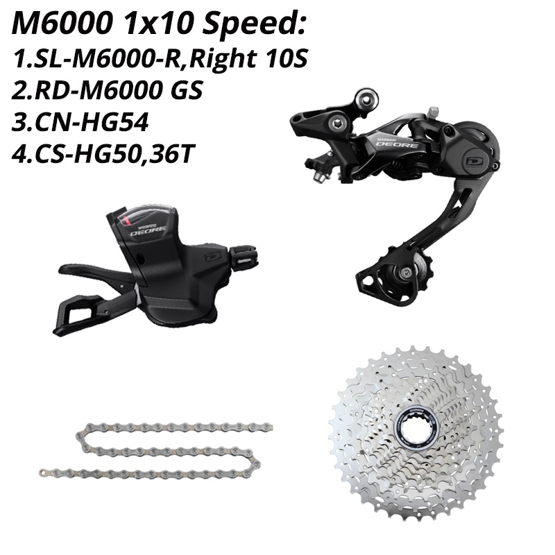 SHIMANO DEORE M4100 M5120 M6000 10 Speed Groupset Right Shifter RD M4120  SGS SL-M4100 RD-M5120 Kit Original Shimano