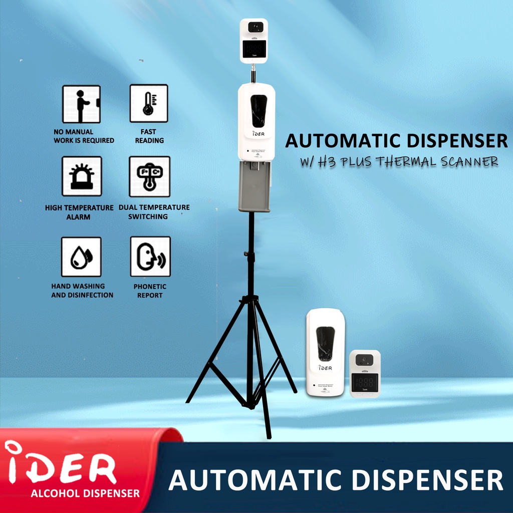 Alcohol Dispenser IDER K3 Plus Thermal Scanner & Automatic alcohol Dispenser with Tripod Stand