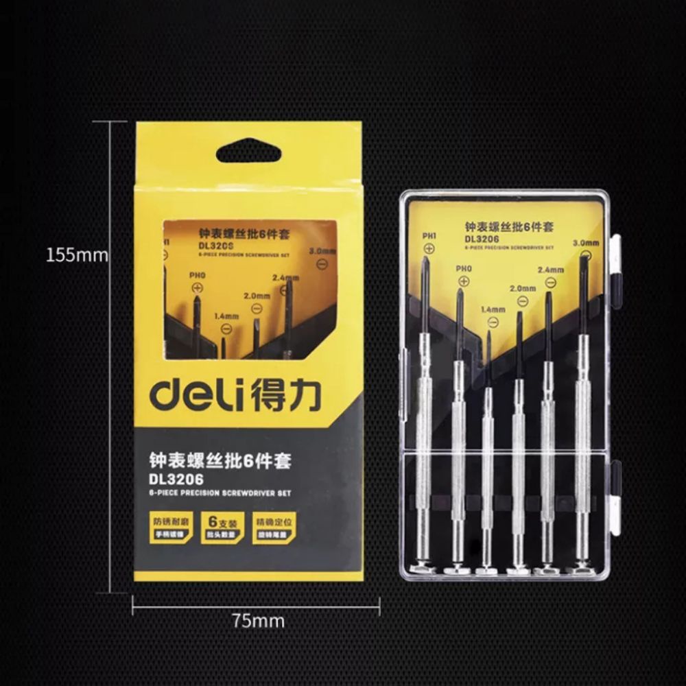 Deli Tools 6Pcs Precision Mini Screwdriver Set Hand Tools | Shopee ...