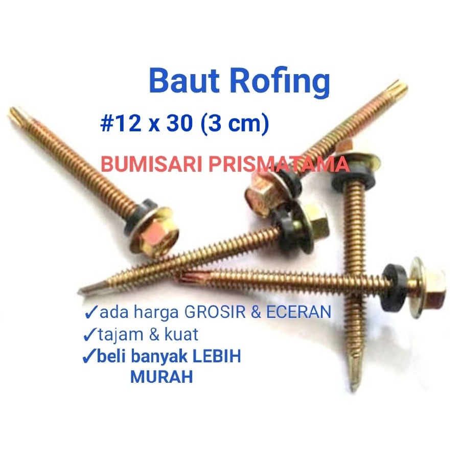 Roof bolts 12 x 30 / Rofing yellow 3 cm | Shopee Philippines