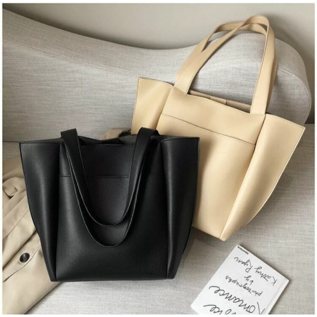 Zara Tote Bag Tote Bag Tote Shopper MinimalisTt new KOREAN LOOK Shopee Philippines