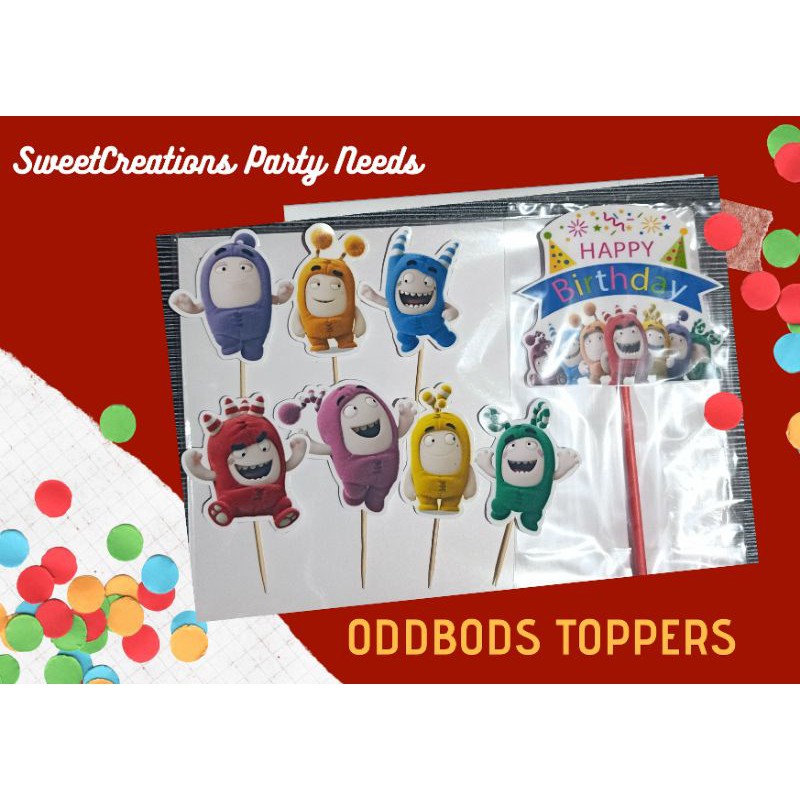 Oddbods Cake And Cupcake Toppers 