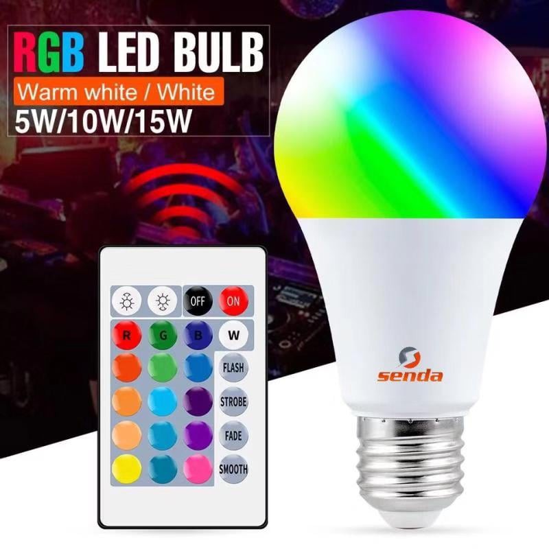 SENDA 5W 10W 15W LED RGB Bulb Remote Control Light Color Changing