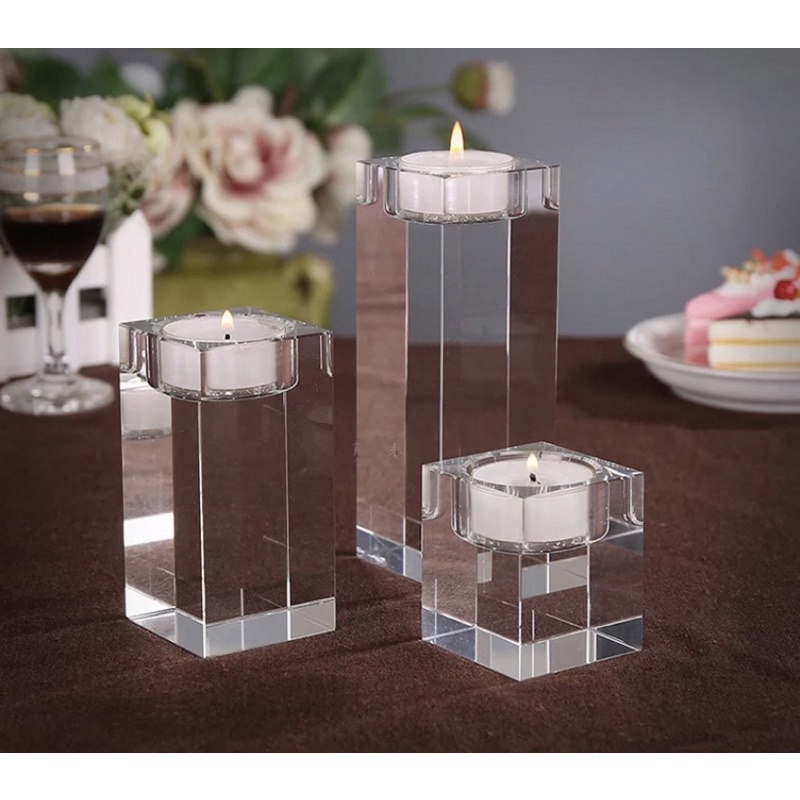 Crystal Candle Holder (set of 3) | Shopee Philippines