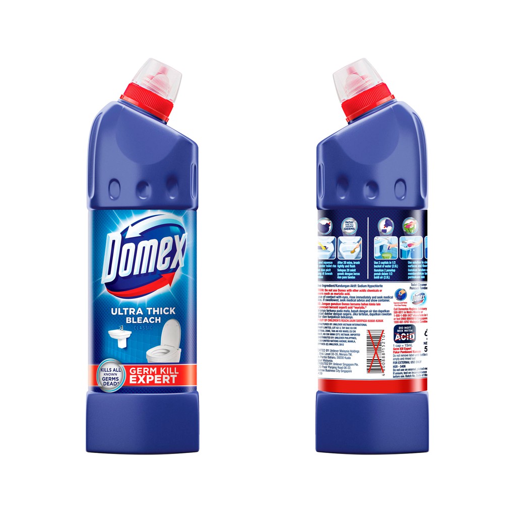 Domex Ultra Thick Bleach Toilet Cleaner Classic 900ML Bottle Shopee