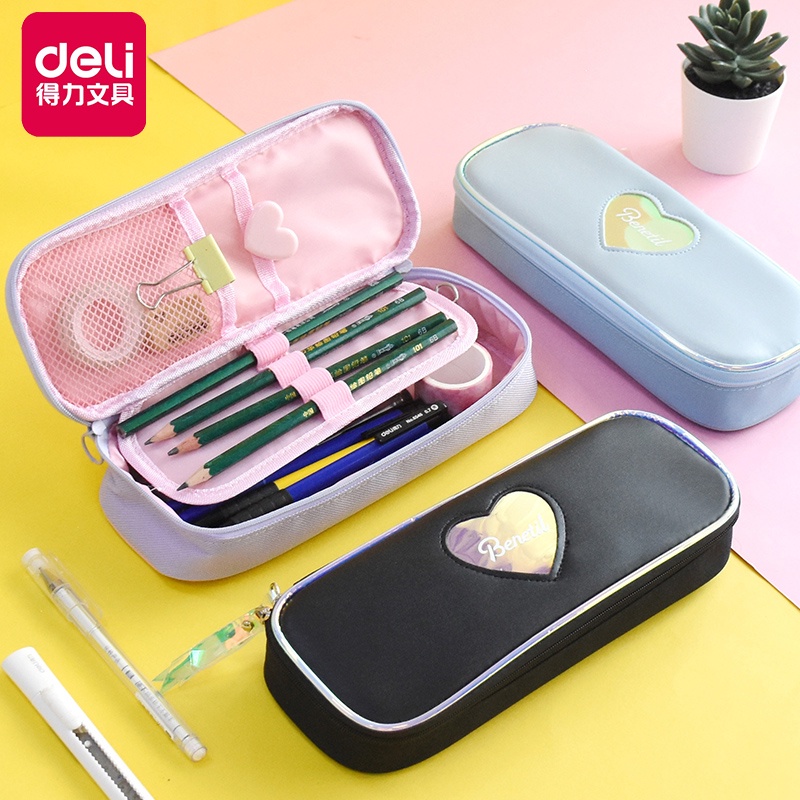 Deli Cute Pencil Case Large Capacity Pencil Box School Bag Pencil Pouch ...