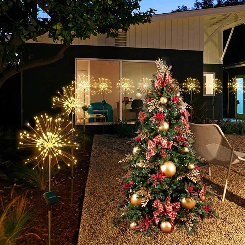 Solar Fireworks LED Garden Lights Outdoor Waterproof LED Firework Lamps ...