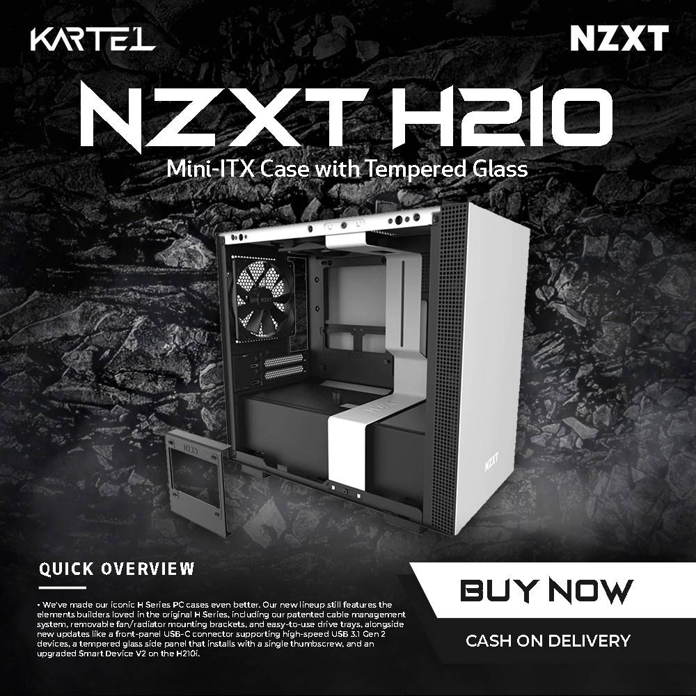 NZXT H210 Series - Mini-ITX Case with Tempered Glass (CA-H210B-W1 ...