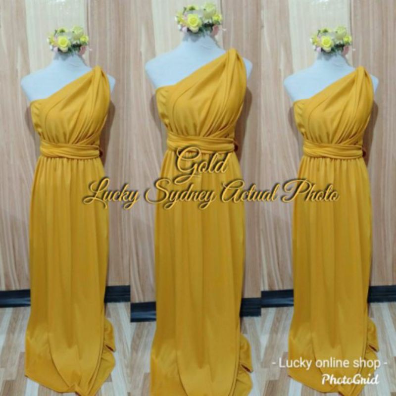 Gold convertible outlet dress