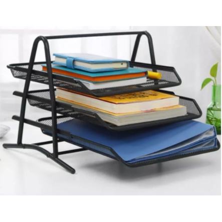 3 TIER Desk File Organizer Document Paper Tray,Magazine case | Shopee ...