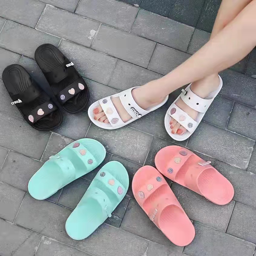 Crocs slides with online jibbitz